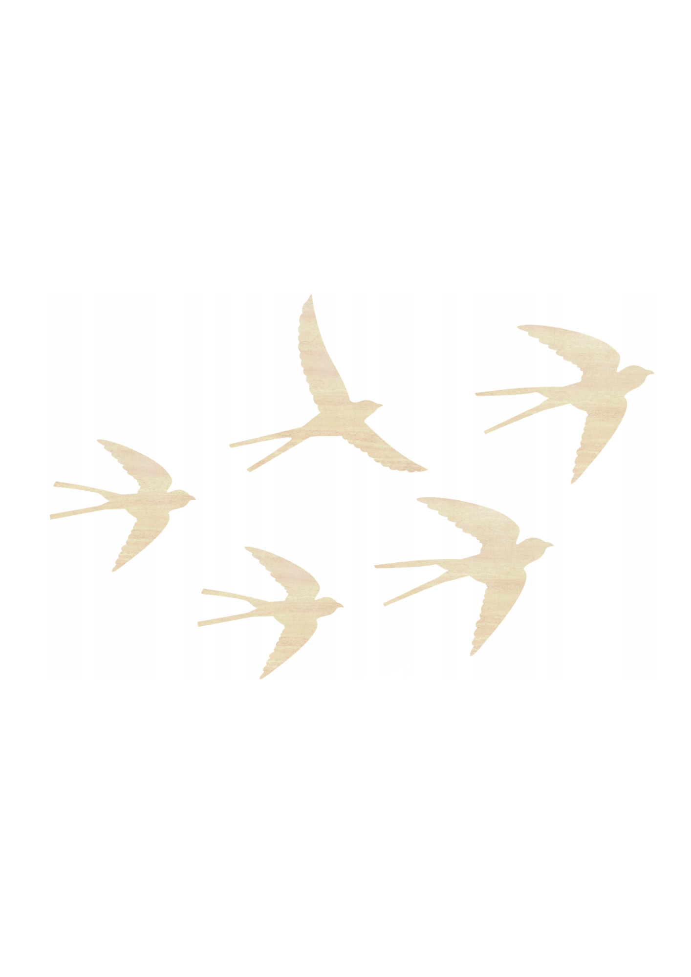 Holzvögel (5-er Set)