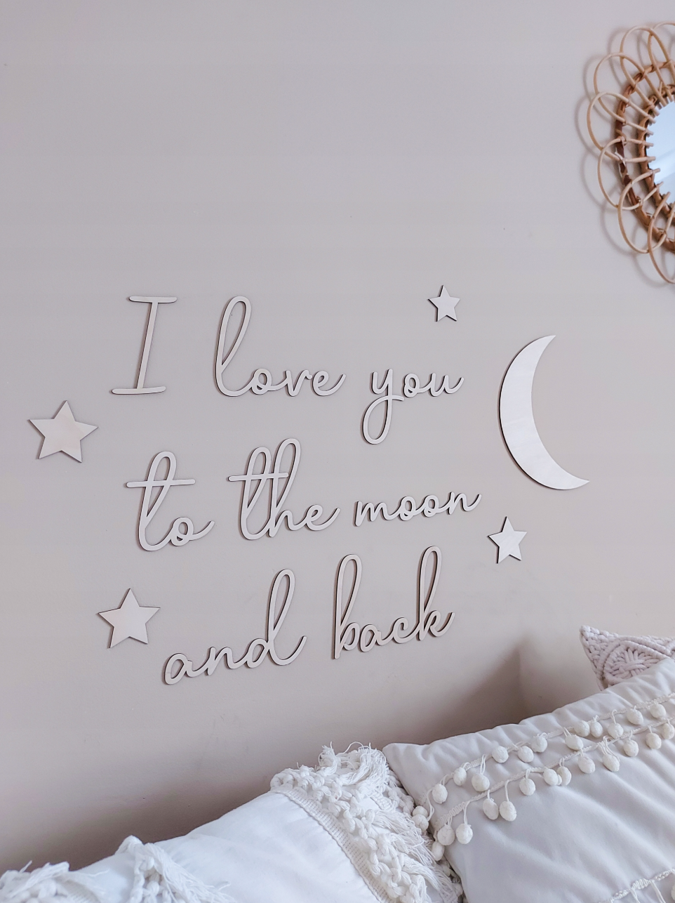 Holzdekoration „Mond & Sterne“ – Set
