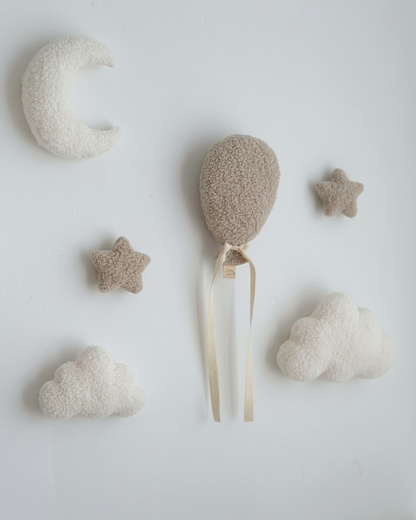 WALL DECORATION BALLOON with moon, stars and clouds