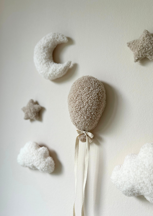 WALL DECORATION BALLOON with moon, stars and clouds