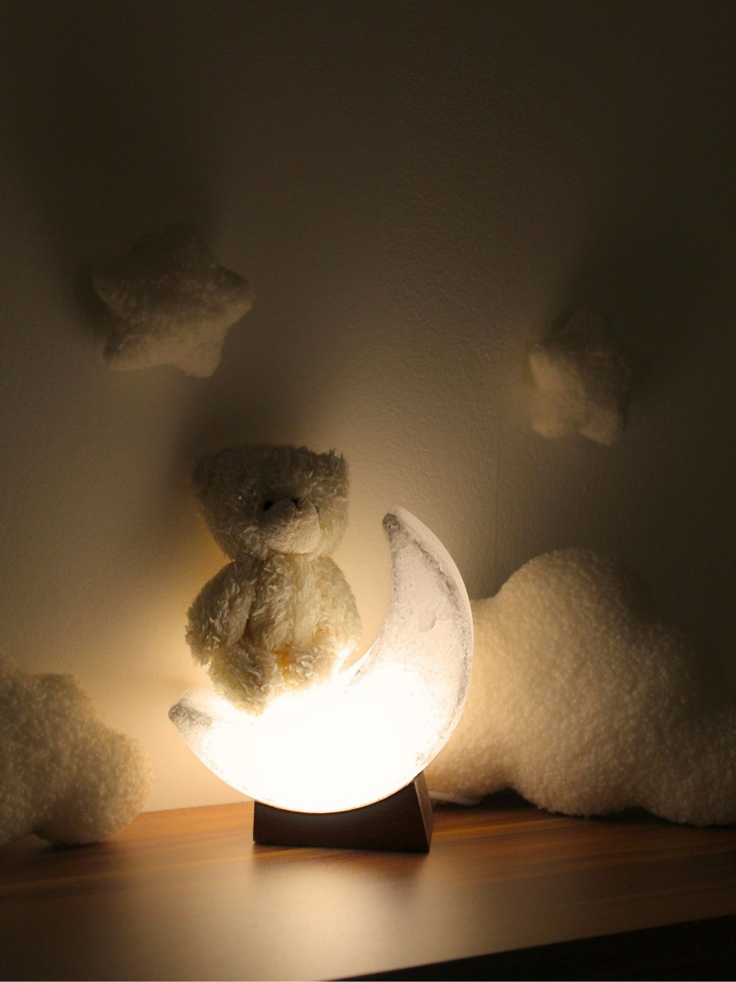 Salzkristall Mondlampe