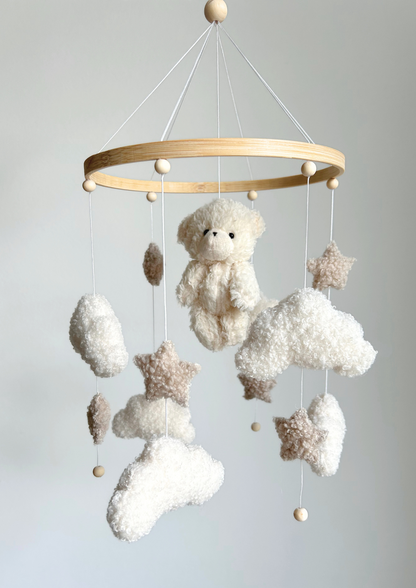 BABY MOBILE WHITE TEDDY