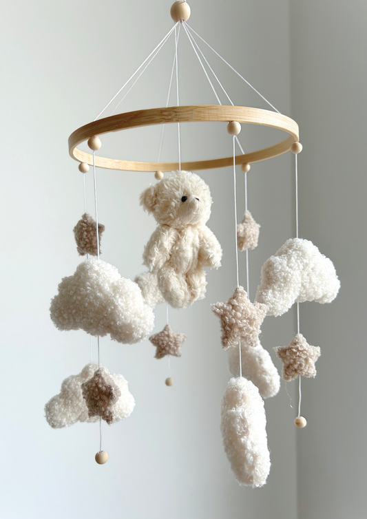 BABY MOBILE WHITE TEDDY