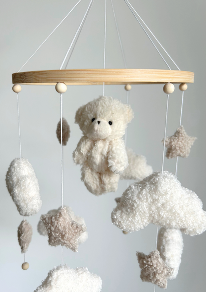 BABY MOBILE WHITE TEDDY