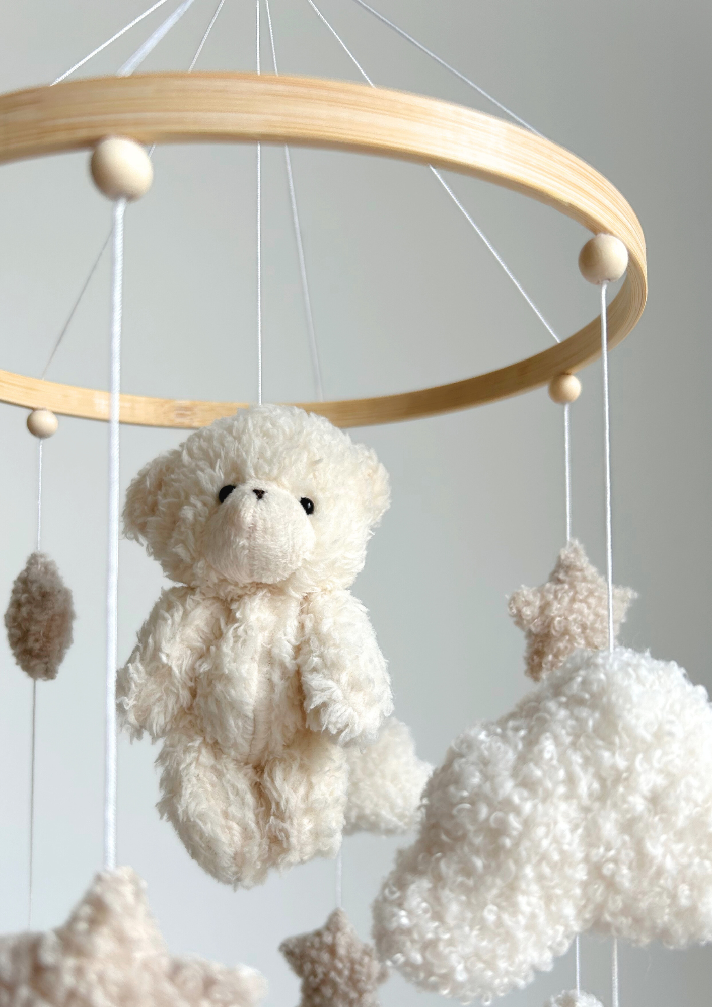BABY MOBILE WHITE TEDDY