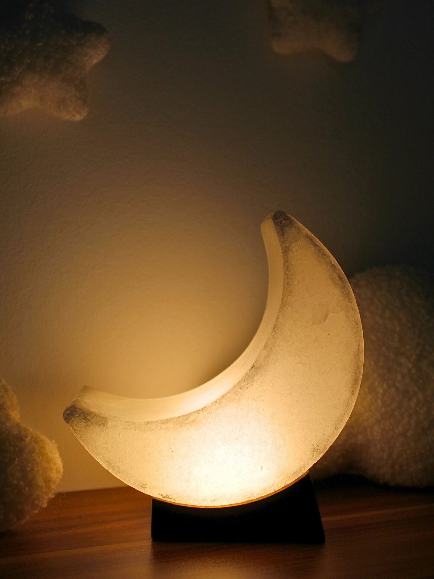 Salzkristall Mondlampe