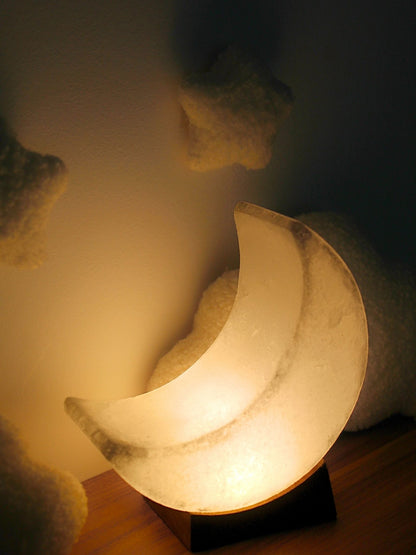 Salzkristall Mondlampe