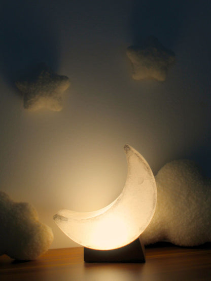 Salzkristall Mondlampe