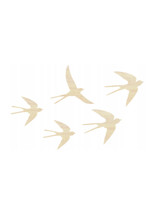 Holzvögel (5-er Set)