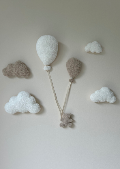 WALL DECORATION BALLOON with moon, stars and clouds