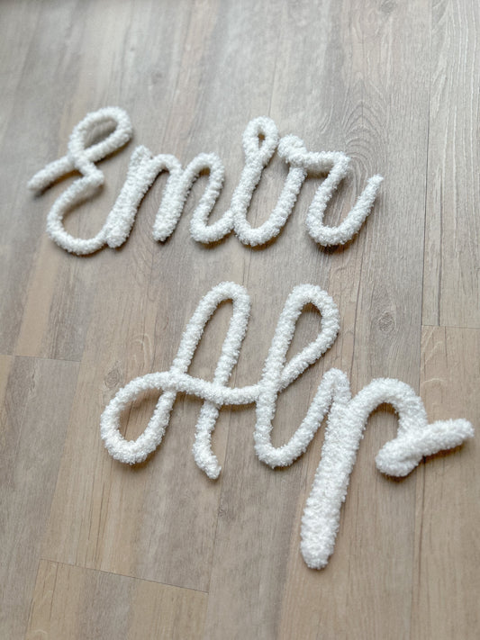 lettering made of teddy fabric
