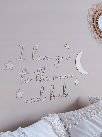 Holzdekoration „Mond & Sterne“ – Set
