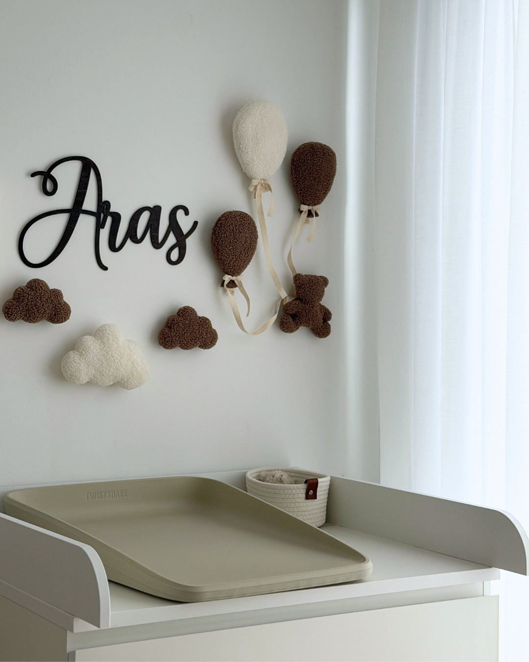 WANDDEKO BALLONS mit Teddy und Wolken