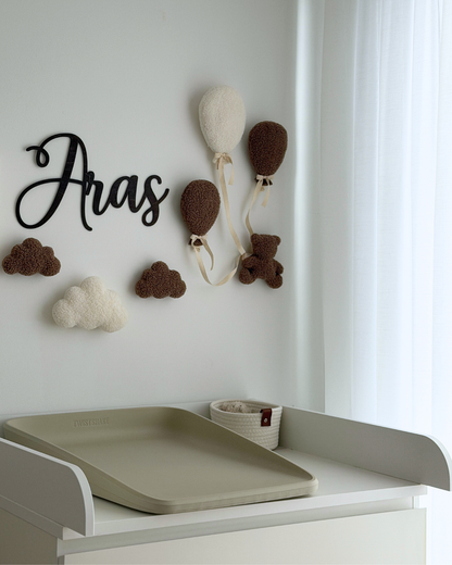 WANDDEKO BALLONS mit Teddy und Wolken