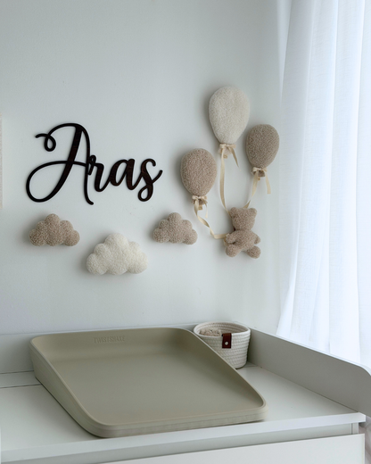 WANDDEKO BALLONS mit Teddy und Wolken